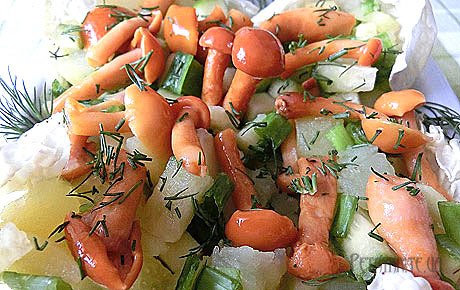 Рецепт святкового салату з опеньками.